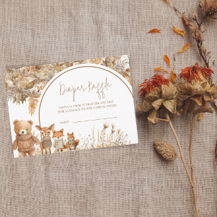 Carte D'accompagnement Boho Arch Fall Woodland Animaux Déchets Raffle