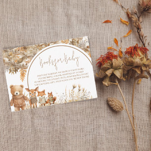 Carte D'accompagnement Boho Arch Fall Woodland Animaux Livres pour bébé