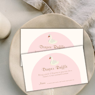 Carte D'accompagnement Boho Arch Princess Swan Diaper Baby shower Raffin