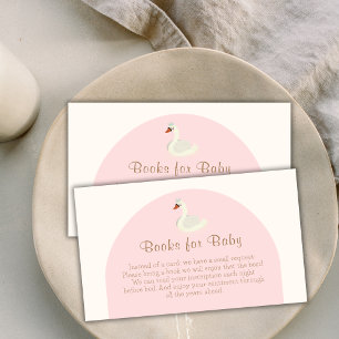 Carte D'accompagnement Boho Arch Princess Swan Livres Pour Baby shower