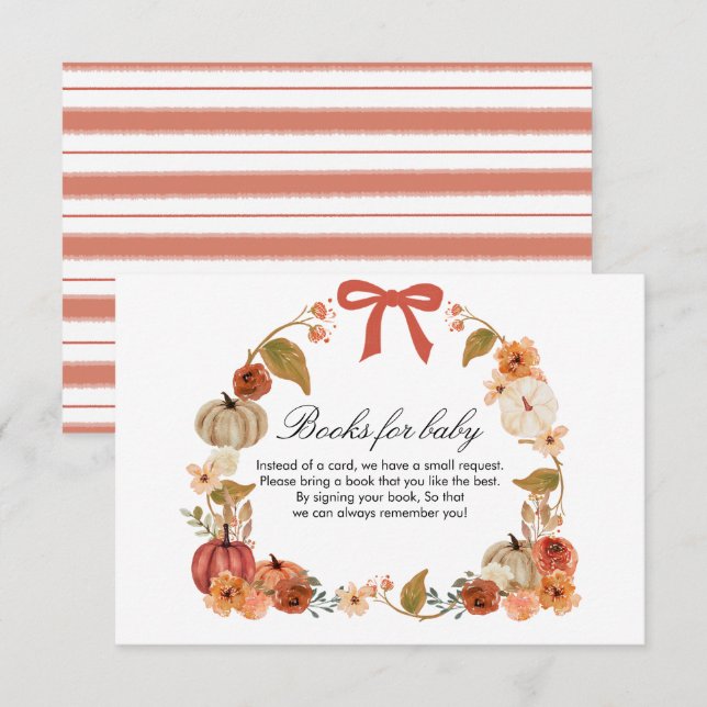 Carte D'accompagnement Boho Automne Citrouille Babyshower (Devant / Derrière)