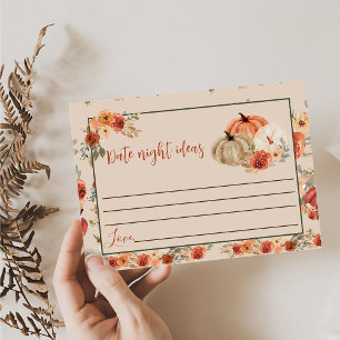 Carte D'accompagnement Boho Automne Citrouille Fête des mariées Date Jeu