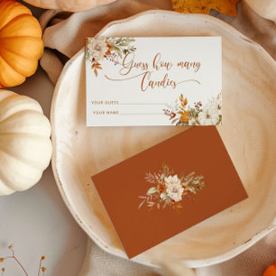 Carte D'accompagnement Boho automne devine combien de bonbons