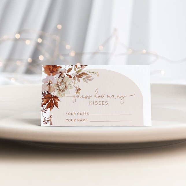 Carte D'accompagnement Boho automne devinez combien de baisers jeu nuptia (Créateur téléchargé)
