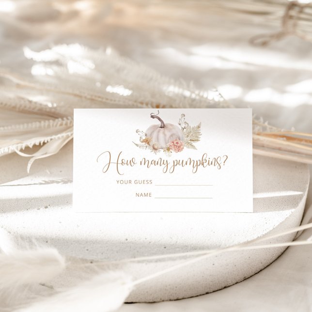 Carte D'accompagnement Boho automne devinez combien de citrouilles (Créateur téléchargé)