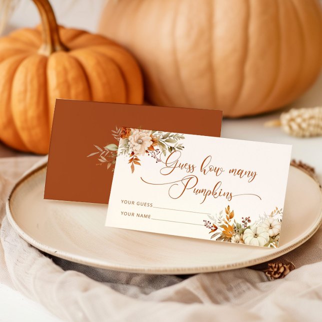 Carte D'accompagnement Boho automne devinez combien de citrouilles (Créateur téléchargé)
