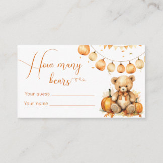 Carte D'accompagnement Boho automne jeu de baby shower deviner combien d'