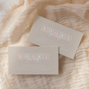 Carte D'accompagnement Boho Baby Blocks Livres roses pour bébé