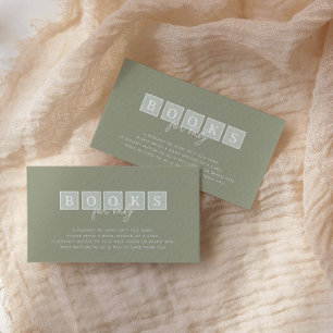 Carte D'accompagnement Boho Baby Blocks Livres verts pour bébé