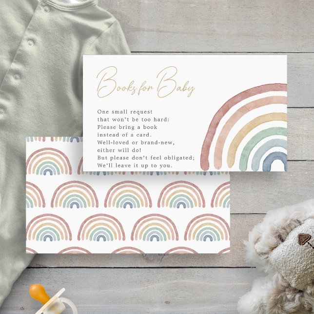 Carte D'accompagnement Boho Baby Books (Cute Boho Rainbow Baby Books Enclosure Card by Painted Paperie
)
