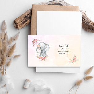 Carte D'accompagnement Boho Baby Elephant Coral Baby shower Enregistremen
