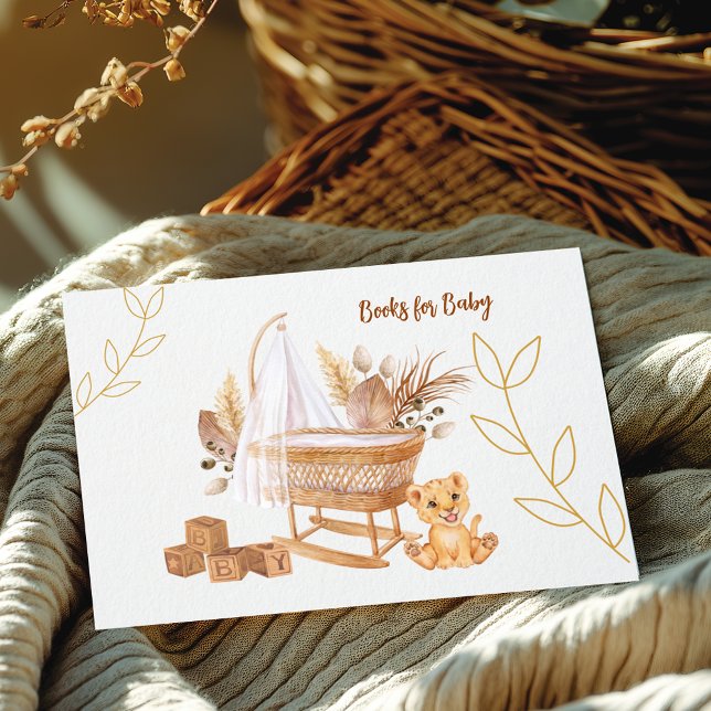 Carte D'accompagnement Boho Bassinet Nursery Livres Pour Baby shower Jeu (Créateur téléchargé)