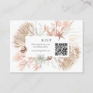 Carte D'accompagnement Boho Beach Corail Reef RSVP