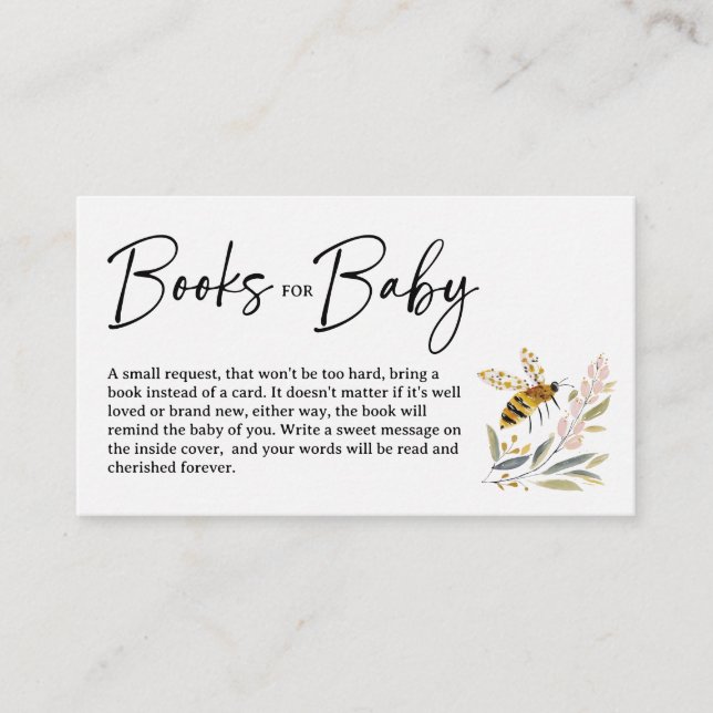Carte D'accompagnement Boho Bee Baby Shower Books for Baby (Devant)