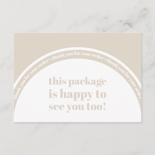Carte D'accompagnement Boho Beige Earth Merci Commander Petites entrepris (Dos)