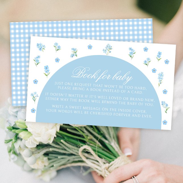 Carte D'accompagnement Boho bleu clair livre pour bébé garçon douche (Créateur téléchargé)