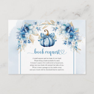 Carte D'accompagnement Boho bleu poussiéreux et or citrouille demande de 