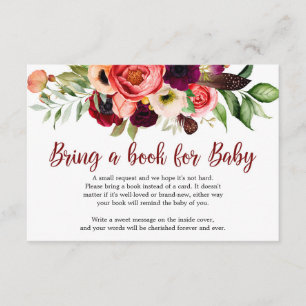 Carte D'accompagnement Boho Blush bordeaux marron mauve