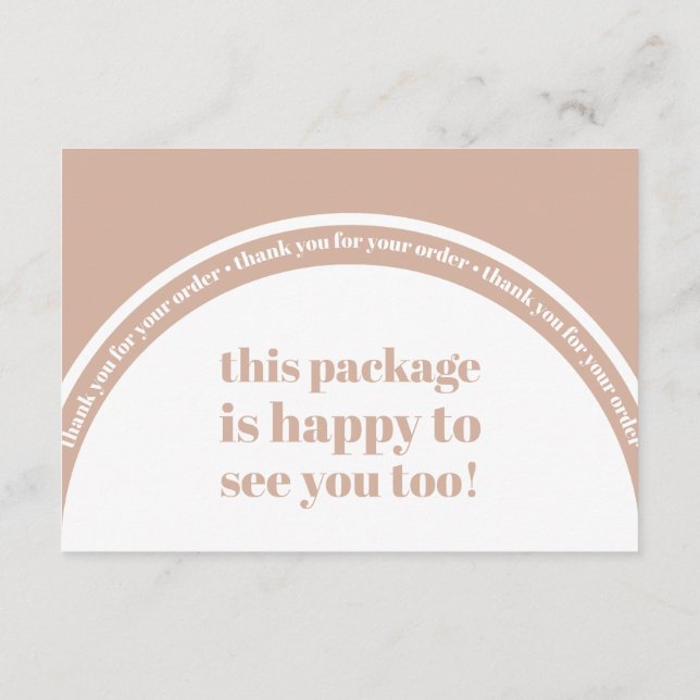 Carte D'accompagnement Boho Blush Pink Merci Order Small Business (Dos)