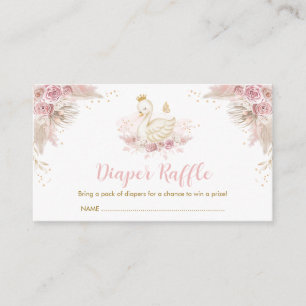 Carte D'accompagnement Boho Blush Rose Swan Princesse Chevalier Raffle Ba