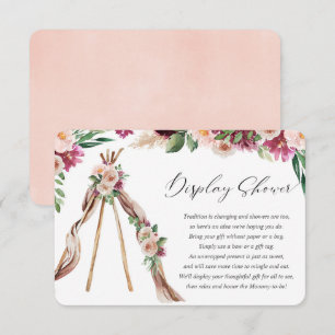 Carte D'accompagnement Boho bohème fleuri teepee rustique douche à affich