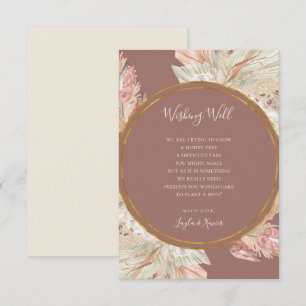 Carte D'accompagnement Boho Botanique Dusty Rose Mariage Wishing well