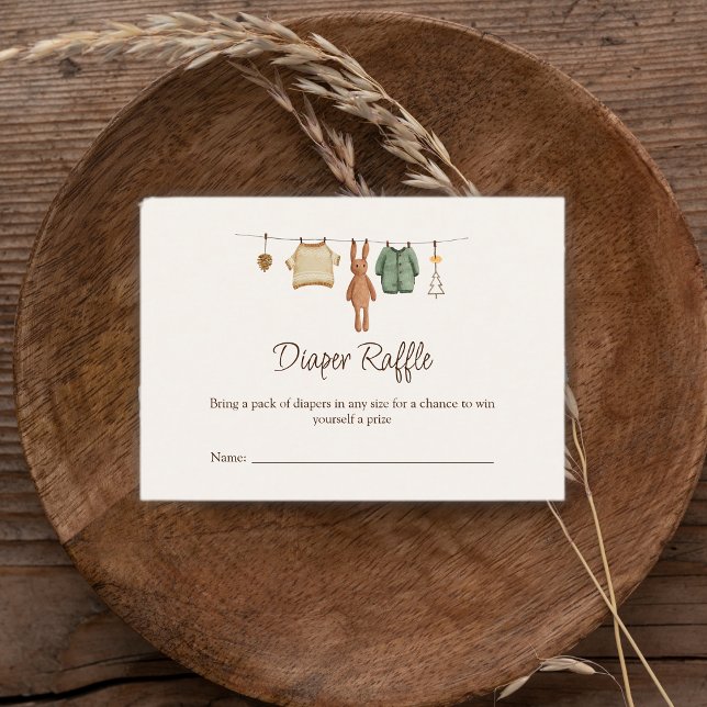 Carte D'accompagnement Boho Boy Vêtements Baby shower Déchets Raffle (Boho Boy Clothes Baby Shower Diaper Raffle Enclosure Card)