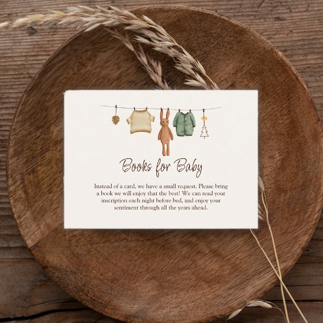 Carte D'accompagnement Boho Boy Vêtements Baby shower Livres pour bébé (Boho Boy Clothes Baby Shower Books for Baby Enclosure Card)