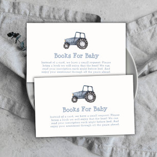 Carte D'accompagnement Boho Boy Watercolor Tractor Books For Baby shower