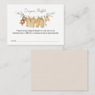 Carte D'accompagnement Boho Brown Clothesline Baby shower Diaper Raffle