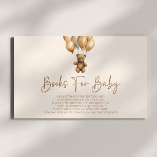 Carte D'accompagnement Boho Brown Teddy Bear Baby shower Livres Pour Bébé