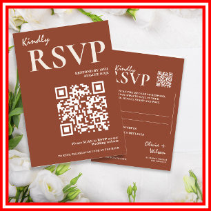 Carte D'accompagnement Boho Burnt Orange Terracotta Mariage rustique RSVP