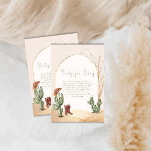 Carte D'accompagnement Boho Cactus Arch Desert Cowboy Books Baby shower