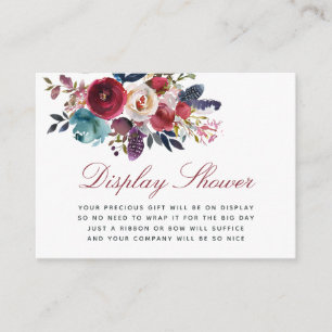 Carte D'accompagnement Boho Chic Baby shower floral Display Douche