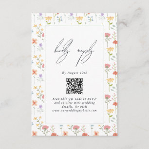 Carte D'accompagnement Boho Chic Fleurs Sauvages Mariage Floral Moderne