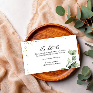Carte D'accompagnement Boho-Chic Greenery Eucalyptus Détails du Mariage