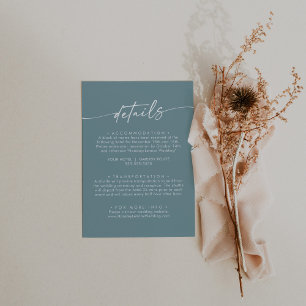 Carte D'accompagnement Boho Chic Seafoam Mariage Turquoise Détails