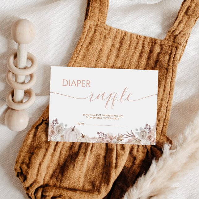 Carte D'accompagnement Boho Citrouille Baby shower Déchets Raffle Billets (Créateur téléchargé)