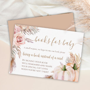 Carte D'accompagnement Boho Citrouille Fall Floral Livres pour Baby Reque
