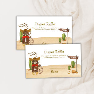 Carte D'accompagnement Boho Cowboy Bear Rodeo Diaper Baby shower de caraf