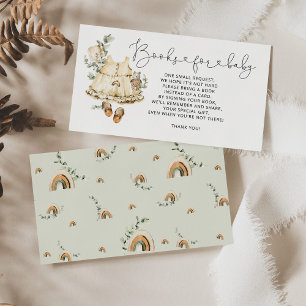 Carte D'accompagnement Boho crêpes livres pour filles pour billet bébé