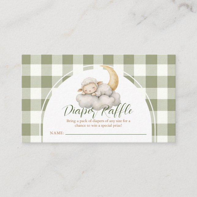 Carte D'accompagnement Boho Cute A little lamb baby shower Diaper Raffle (Devant)