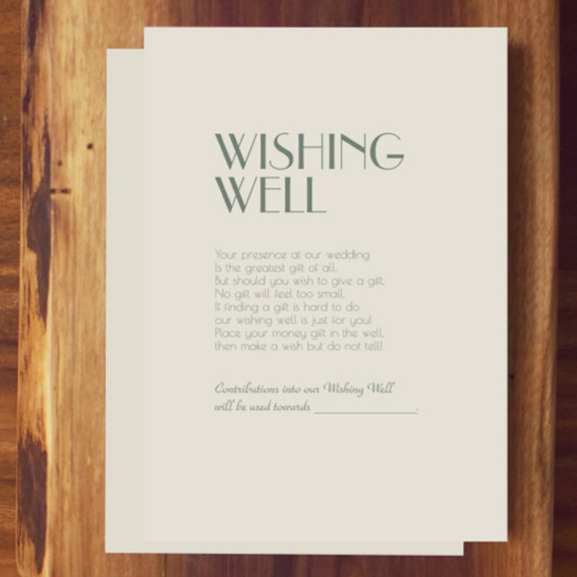 Carte D'accompagnement Boho Deco d'automne | Mariage de crème Wishing wel (Créateur téléchargé)