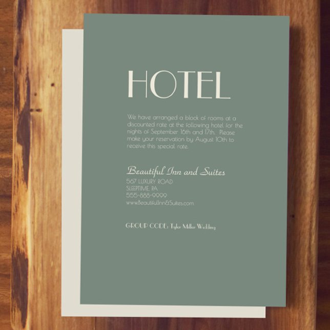 Carte D'accompagnement Boho Deco d'automne | Sage Green Mariage Hotel (Créateur téléchargé)