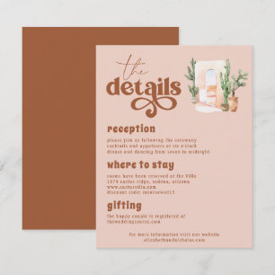 Carte D'accompagnement Boho Desert Détails pour les invités de mariage