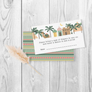 Carte D'accompagnement Boho Desert Theme Camel Baby shower Déchets Raffle