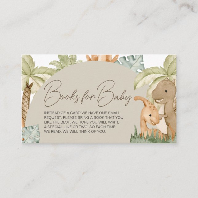 Carte D'accompagnement Boho Dinosaur Baby shower Livres pour bébé (Devant)