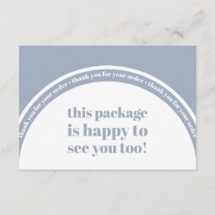 Carte D'accompagnement Boho Dusty Merci bleu Ordre Petites entreprises