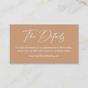 Carte D'accompagnement Boho Earth Tone Details Code Qr Mariage