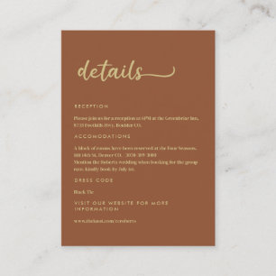 Carte D'accompagnement Boho Earth Tones Script tendance